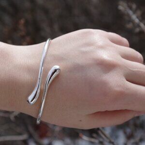 Ladies Silver Plated Clamp Bracelet
